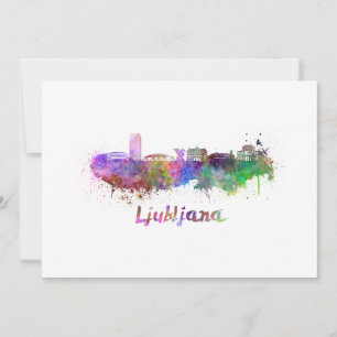 Ljubljana skyline im Watercolor