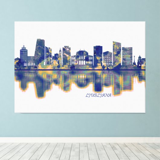 Ljubljana Skyline Leinwanddruck (Insitu (Holzboden))