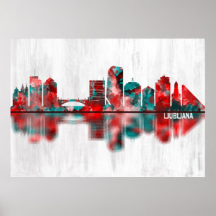 Ljubljana Skyline Poster