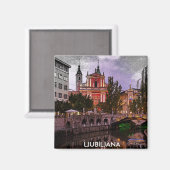 Ljubljana Slovenije Architektur Magnet (Vorderseite/Rückseite)