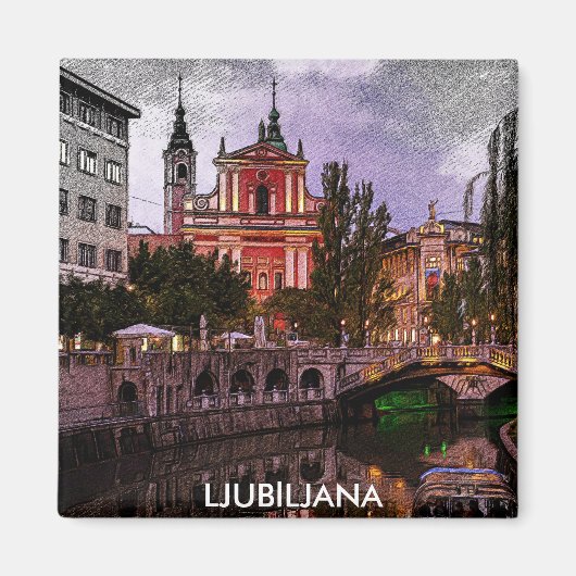 Ljubljana Slovenije Architektur Magnet (Vorne)