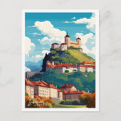 Ljubljana Slovenije Vintage Illustration Postkarte (Vorderseite)