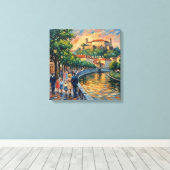 Ljubljana Slowenien Burg Flussufer Wandkunst Leinwanddruck (Insitu (Holzboden))