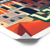 Ljubljana Slowenien Reisen künstlerisch bunt Poster (Ecke)