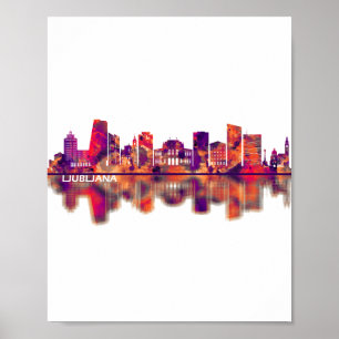Ljubljana Slowenien Skyline Poster