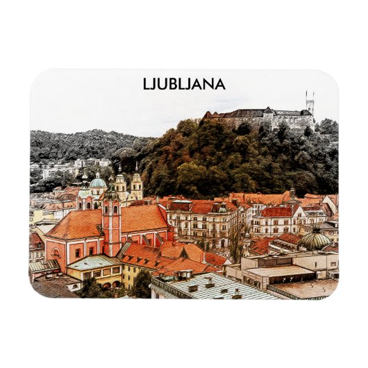 Ljubljana Slowenien Stadt Aussicht Magnet (Horizontal)