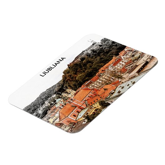 Ljubljana Slowenien Stadt Aussicht Magnet (Linke Seite)