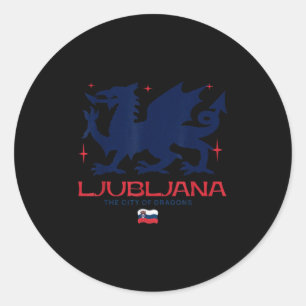 Ljubljana Slowenien Stadt der Drachen Patriotische Runder Aufkleber