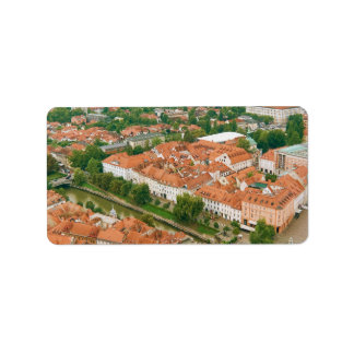 Ljubljana von oben adressaufkleber