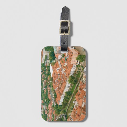 Ljubljana von oben gepäckanhänger (Vorderseite Vertikal)