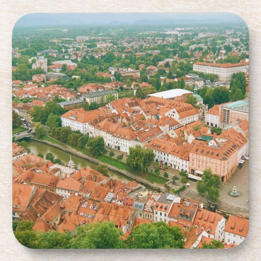 Ljubljana von oben getränkeuntersetzer (Vorderseite)