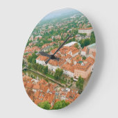 Ljubljana von oben große wanduhr (Winkel)