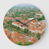 Ljubljana von oben große wanduhr (Vorderseite)