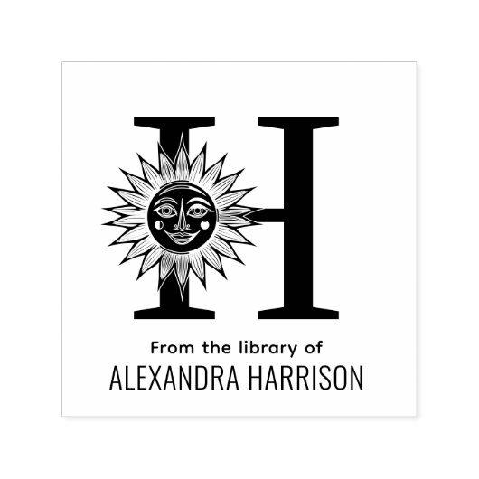 LK Sun Rays w Face Over Single Erstnamenbuch Permastempel (Design)