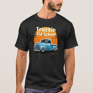 LKW Alte Schule Vintag Retro Lieferwagen LKW Kakte T-Shirt