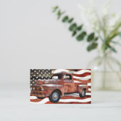 LKW-amerikanische Flagge Visitenkarte (Stehend Vorderseite)