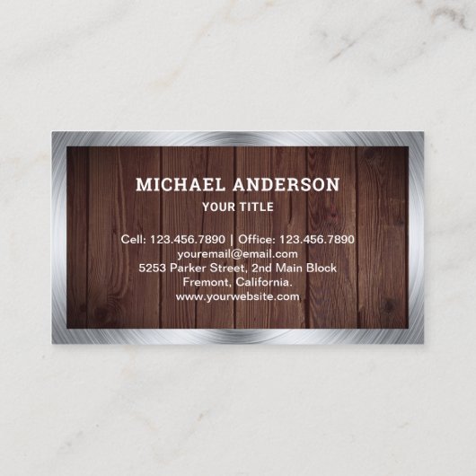 LKW-Anhänger für rustikale Holzlogistik Visitenkarte (Rückseite)