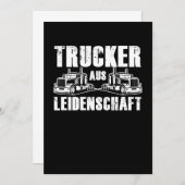LKW Aus Leidenschaft LKW Cooler Fahrer Einladung (Vorne/Hinten)
