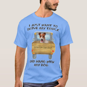 Lkw Autofahren Hund Jack Russell T-Shirt