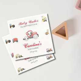 Lkw-Baby im Bau Kinderdusche Serviette