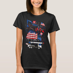 LKW Bagger Kran Bau 4. Juli T-Shirt