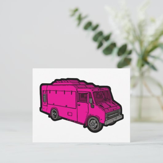 LKW: Basic (rosa) Postkarte (Stehend Vorderseite)
