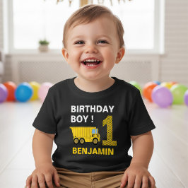 LKW-Bau 1. Geburtstag Party Baby T-shirt
