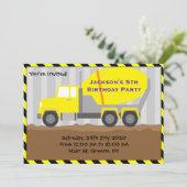 LKW-Bau-Geburtstags-Einladung Einladung (Stehend Vorderseite)