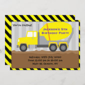 LKW-Bau-Geburtstags-Einladung Einladung (Vorne/Hinten)