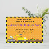 Lkw-Bau - Geburtstagseinladung Einladung (Stehend Vorderseite)