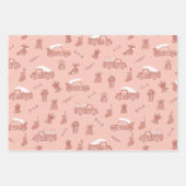 LKW Bells Muster Rose Pink Weihnachten Geschenkpapier Set (Vorderseite 3)