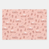 LKW Bells Muster Rose Pink Weihnachten Geschenkpapier Set (Vorderseite 2)