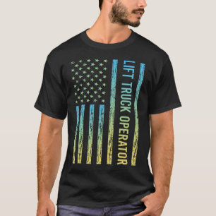 LKW-Betreiber mit blauer Gelbe LKW T-Shirt