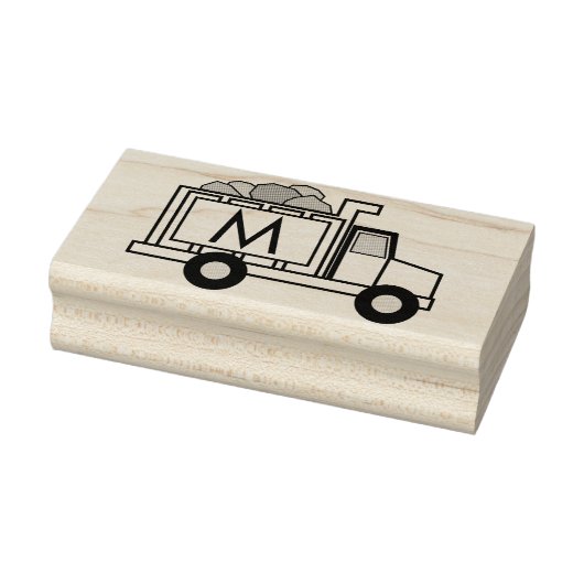 Lkw-Boys Niedliche Monogrammstunde Gummistempel (Stempel)