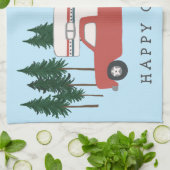 LKW Camping RVing Motorhome Rote Bäume Whimsical Geschirrtuch (Gefaltet)