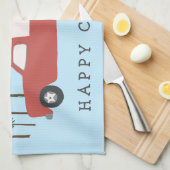 LKW Camping RVing Motorhome Rote Bäume Whimsical Geschirrtuch (Viertel Falte)