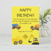 Lkw Einladung zum Geburtstag von Jungen (Stehend Vorderseite)