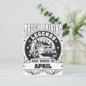 Lkw-Fahrberechtigungen sind im April Geboren Postkarte (Stehend Vorderseite)