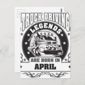 Lkw-Fahrberechtigungen sind im April Geboren Postkarte (Vorne/Hinten)