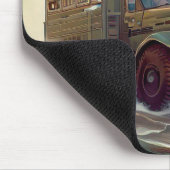 Lkw-Fahren im Wald Vintagen Stil Mousepad (Ecke)