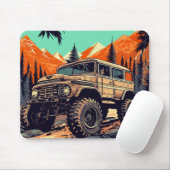 Lkw-Fahren im Wald Vintagen Stil Mousepad (Mit Mouse)