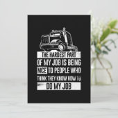 LKW-Fahrer am schwersten Teil meiner Arbeit Einladung (Stehend Vorderseite)