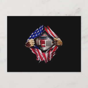 LKW-Fahrer American Flag Truck Postkarte