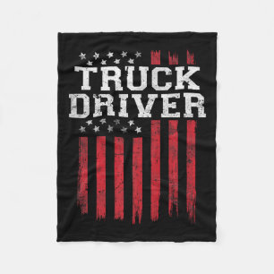 Lkw-Fahrer American Flag Usa Patriot Patriotic U Fleecedecke