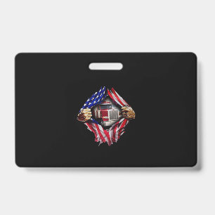 LKW-Fahrer Amerikanische Flagge LKW Ausweis