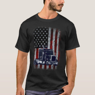 LKW-Fahrer Amerikanische Flagge Trucker Sattelzug T-Shirt