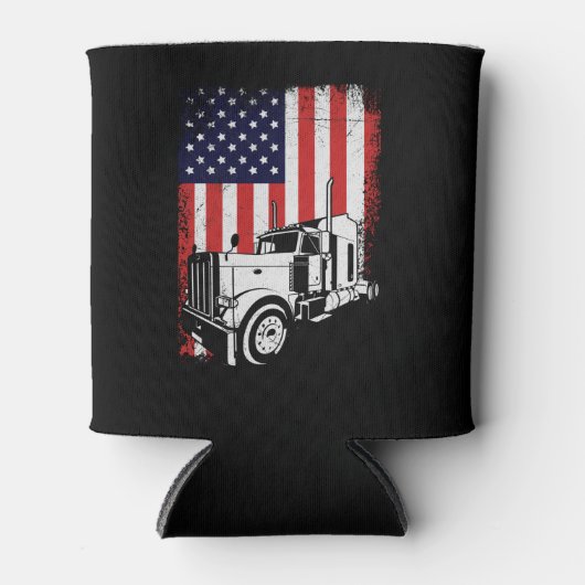 LKW-Fahrer Amerikanischer Fahne LKW-Geschenk Dosenkühler (Vorderseite)