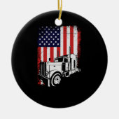 LKW-Fahrer Amerikanischer Fahne LKW-Geschenk Keramik Ornament (Vorne)