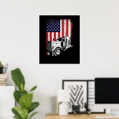 LKW-Fahrer Amerikanischer Fahne LKW-Geschenk Poster (Heimbüro)