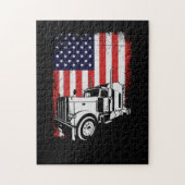 LKW-Fahrer Amerikanischer Fahne LKW-Geschenk Puzzle (Vertikal)